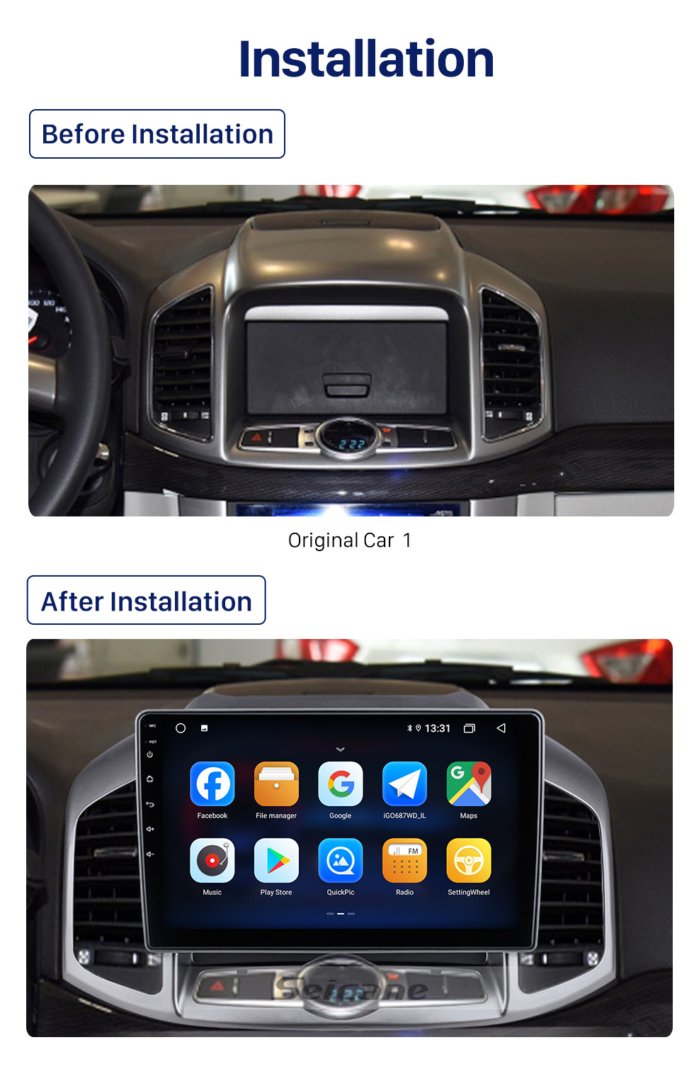 Seicane 10.1 Inch HD Touchscreen for 2017 Chevy Chevrolet Captiva GPS Navigation System Android Car GPS Navigation Support Wireless Carplay Seicane 10.1 Inch HD Touchscreen for 2017 Chevy Chevrolet Captiva GPS Navigation System Android Car GPS Navigation Support Wireless Carplay