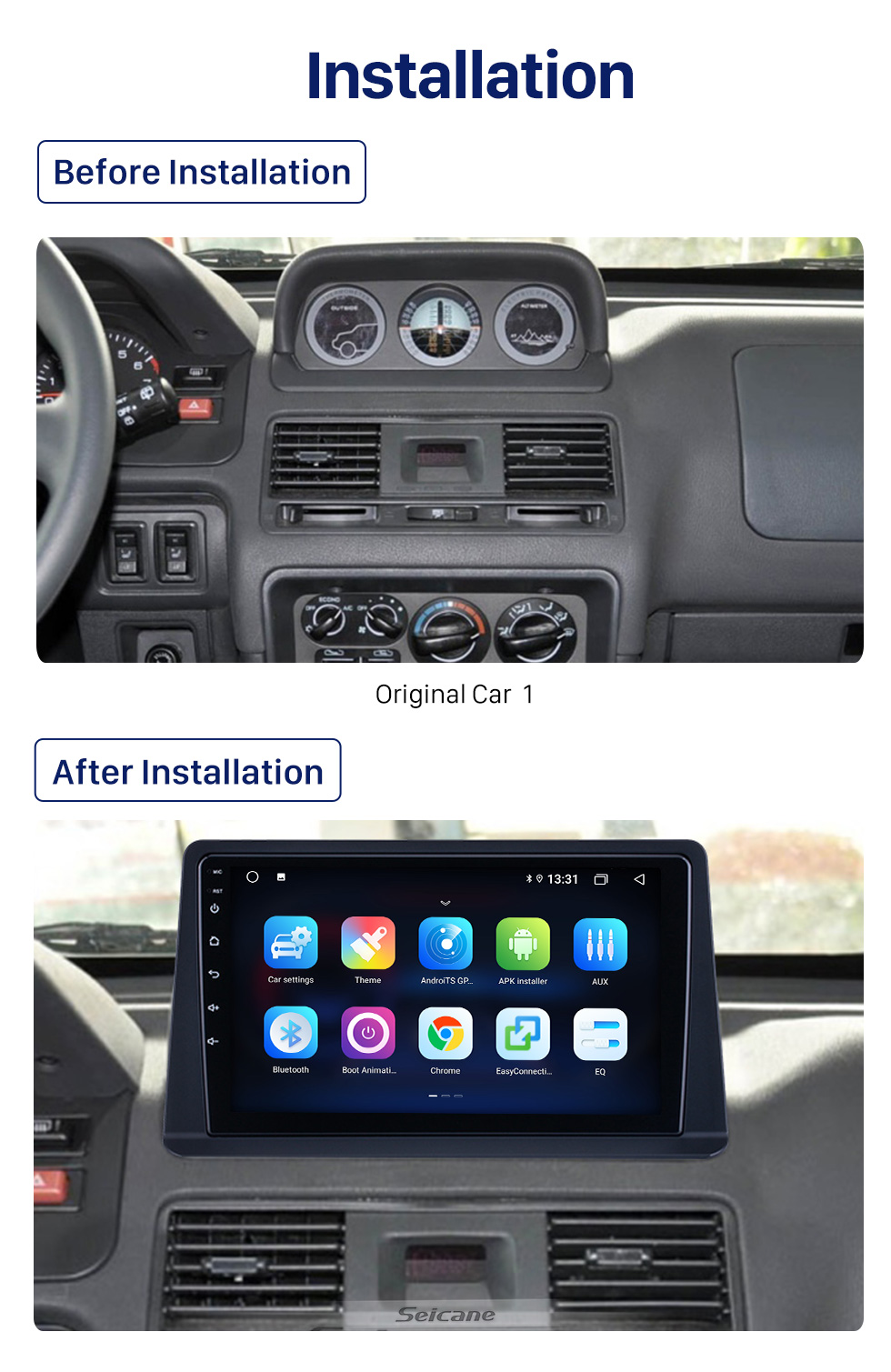 Seicane 8 Zoll Android 10.0 Für 2001-2010 Mercedes Benz E / W211 Stereo-GPS-Navigationssystem mit Bluetooth OBD2 DVR HD-Touchscreen-Rückfahrkamera