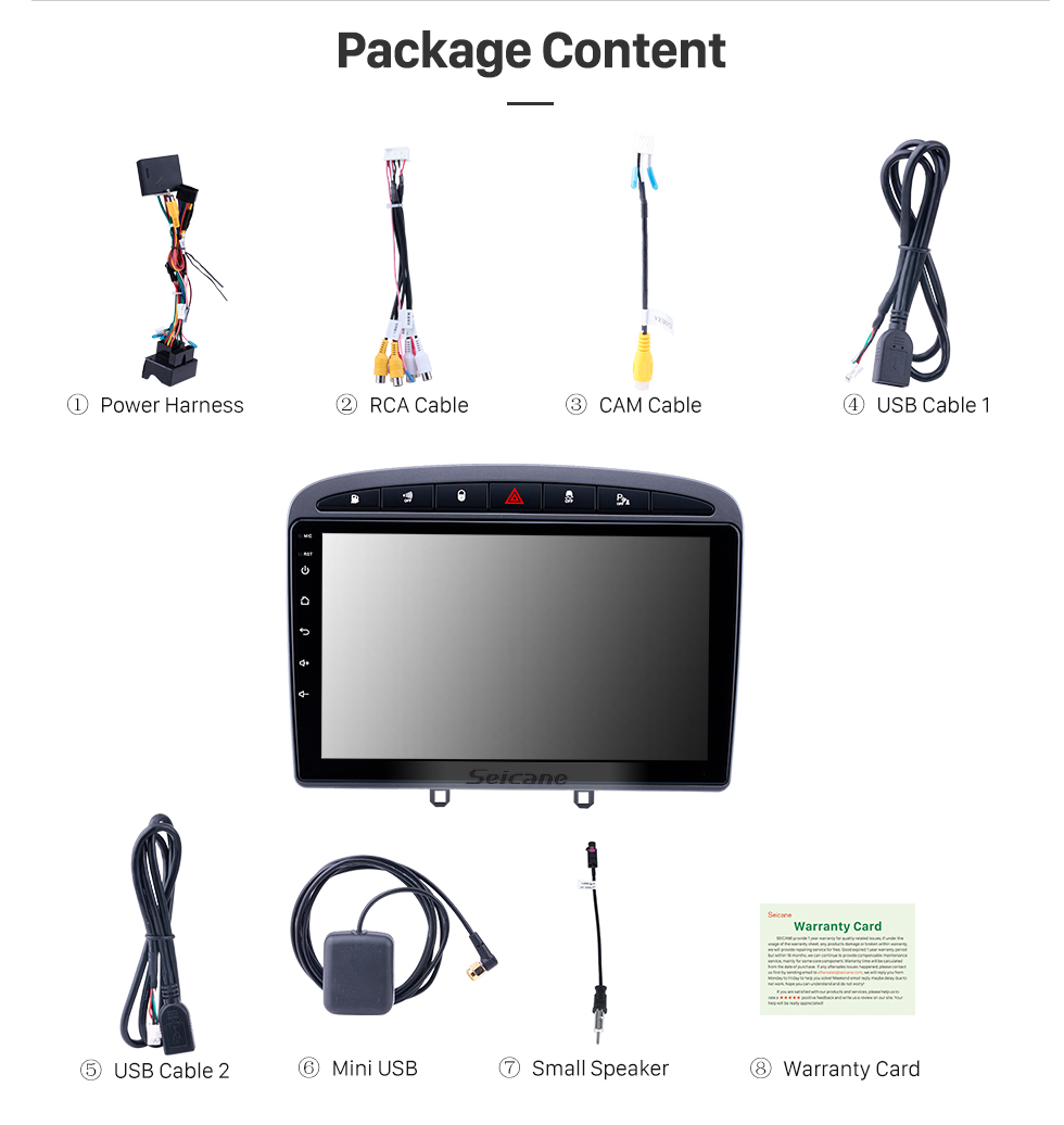 Seicane après marché Android 8.1 voiture stéréo pour 2010-2016 PEUGEOT 408 avec GPS Bluetooth voiture stéréo appui tête Ecran tactile Lien Miroir OBD2 3G WiFi Vidéo USB SD Seicane après marché Android 8.1 voiture stéréo pour 2010-2016 PEUGEOT 408 avec GPS Bluetooth voiture stéréo appui tête Ecran tactile Lien Miroir OBD2 3G WiFi Vidéo USB SD