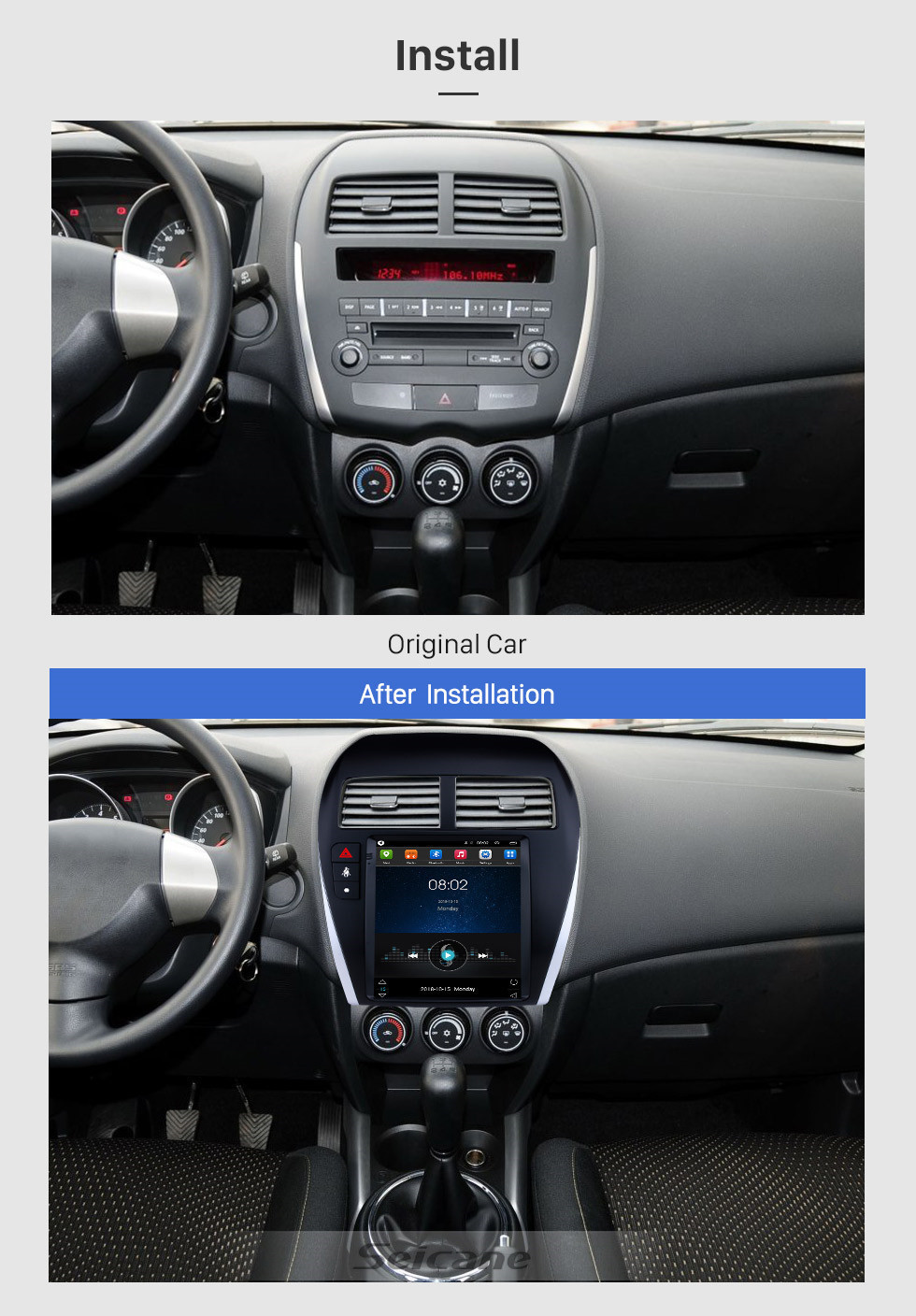 Seicane 9.7 Inch 2013-2018 Mitsubishi ASX Android 9.1 Radio GPS Navigation system with 4G WiFi Touch Screen TPMS DVR OBD II Rear camera AUX Steering Wheel Control USB SD Bluetooth HD 1080P Video Seicane 9.7 Inch 2013-2018 Mitsubishi ASX Android 9.1 Radio GPS Navigation system with 4G WiFi Touch Screen TPMS DVR OBD II Rear camera AUX Steering Wheel Control USB SD Bluetooth HD 1080P Video
