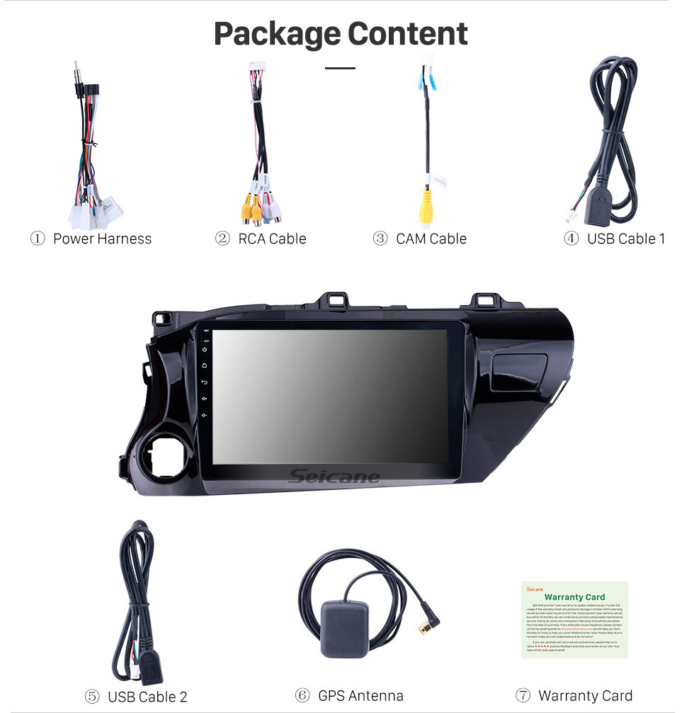 Seicane Radio con pantalla táctil Android 8.1 HD de 10.1 pulgadas para 2016 2017 2018 TOYOTA HILUX Controlador de mano izquierda con sistema GPS GPS Navi USB FM Control del volante Soporte DVR Cámara de visión trasera OBD Seicane Radio con pantalla táctil Android 8.1 HD de 10.1 pulgadas para 2016 2017 2018 TOYOTA HILUX Controlador de mano izquierda con sistema GPS GPS Navi USB FM Control del volante Soporte DVR Cámara de visión trasera OBD