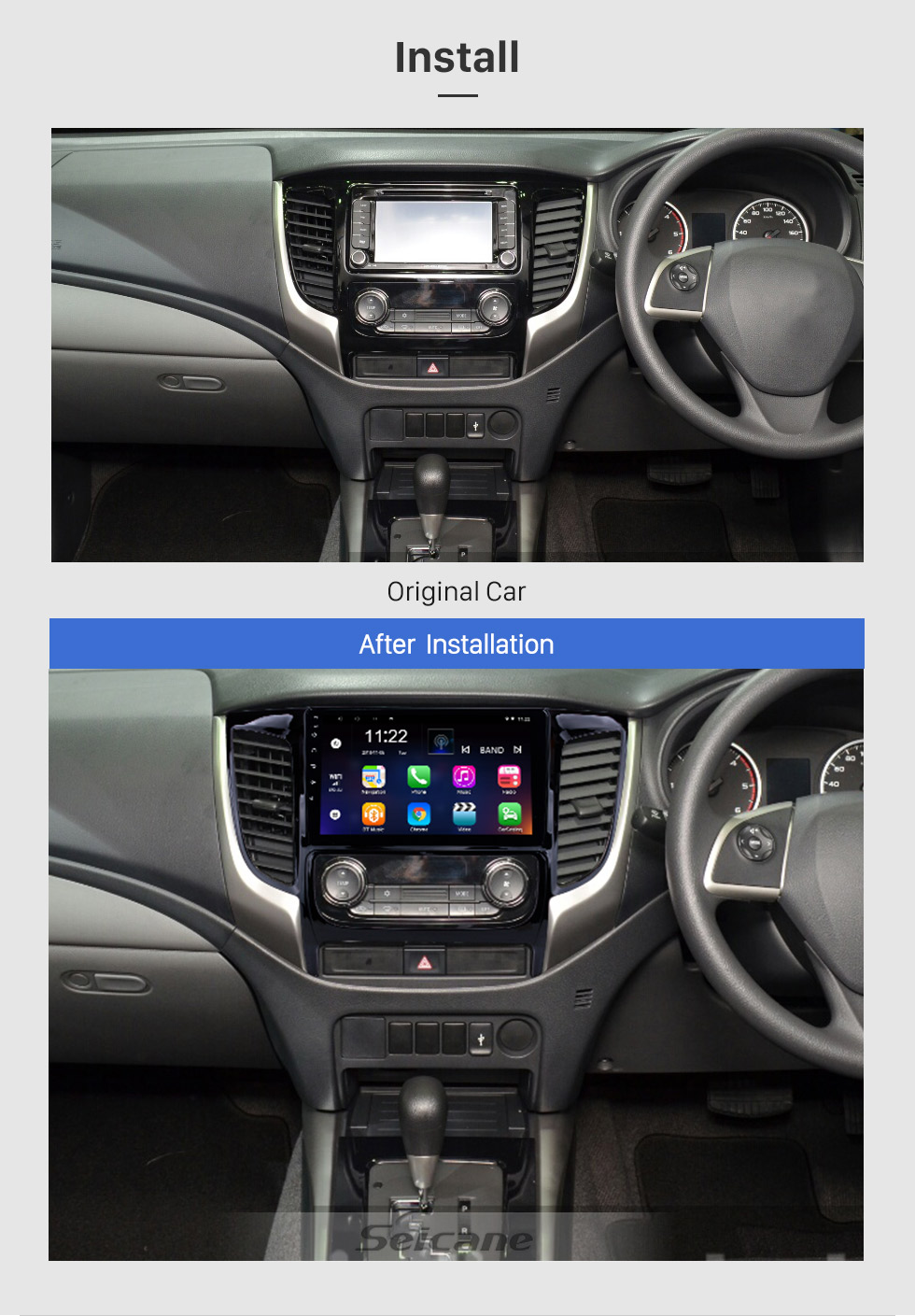Seicane 9 polegada Android 8.1 Rádio Bluetooth para 2015 Mitsubishi TRITON Auto A / C com suporte de Navegação GPS USB Carplay SD DVR 3G WI-FI Seicane 9 polegada Android 8.1 Rádio Bluetooth para 2015 Mitsubishi TRITON Auto A / C com suporte de Navegação GPS USB Carplay SD DVR 3G WI-FI