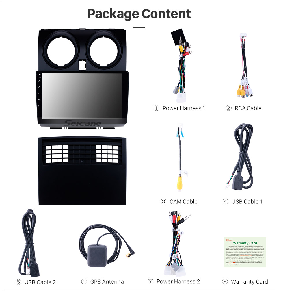Seicane 2005-2018 NISSAN Qashqai 9 Zoll Android 8.1 Bluetooth-Radio für GPS-Navigation Bluetooth-Musik USB-Unterstützung Carplay DVR 3G WIFI OBD2 DVR Seicane 2005-2018 NISSAN Qashqai 9 Zoll Android 8.1 Bluetooth-Radio für GPS-Navigation Bluetooth-Musik USB-Unterstützung Carplay DVR 3G WIFI OBD2 DVR
