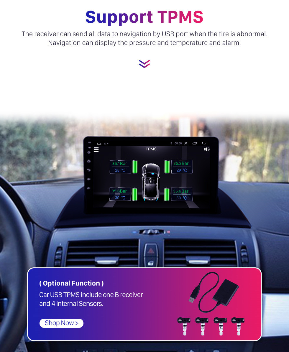 Seicane 9-дюймовый Android 10.0 для BMW X3 2004-2012 Радио с сенсорным экраном Bluetooth HD Поддержка системы GPS-навигации Carplay DAB+