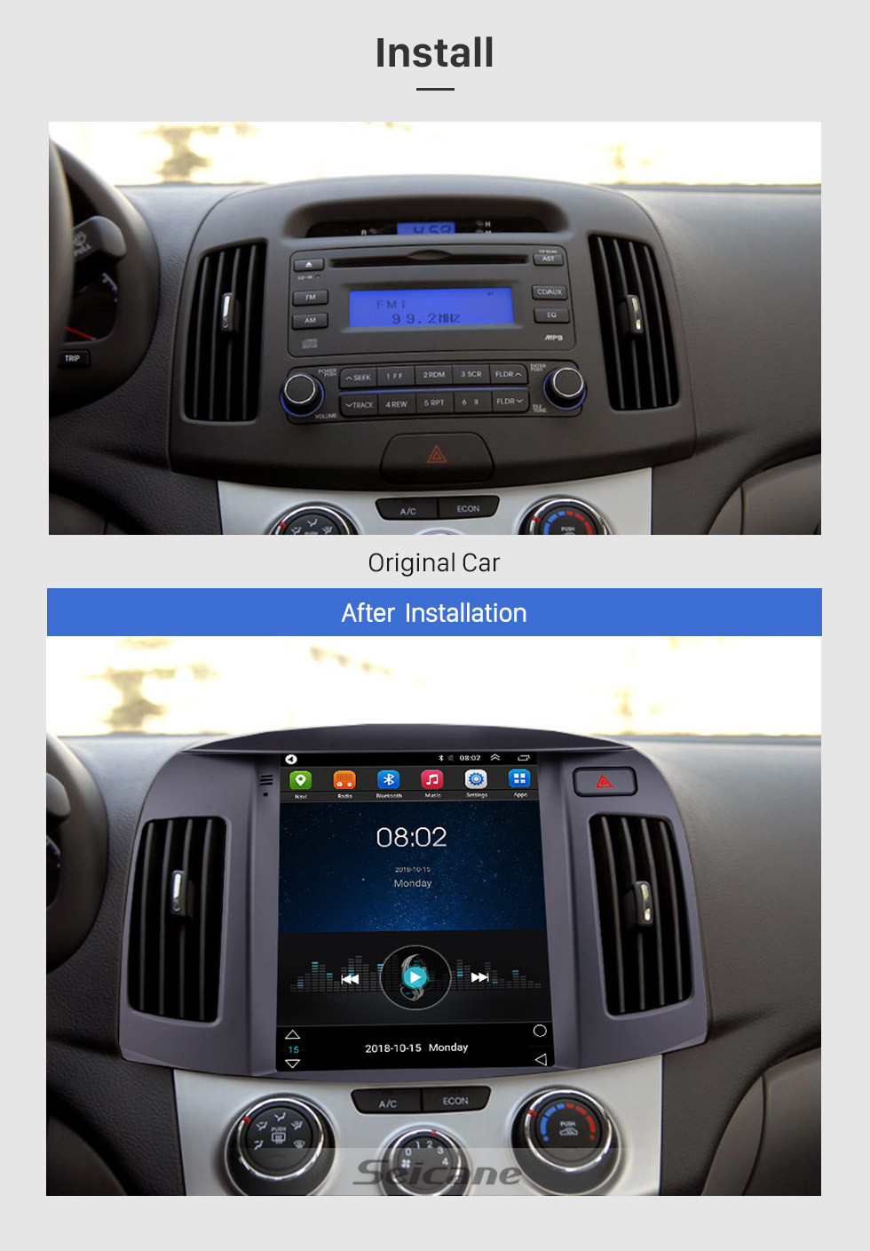 Seicane 9.7 inch HD Touchscreen 2008 2009 2010 Hyundai Elantra Android 9.1 Radio GPS Navigation with Mirror Link CPU Quad Core Bluetooth Music 4G WIFI Steering Wheel Control Seicane 9.7 inch HD Touchscreen 2008 2009 2010 Hyundai Elantra Android 9.1 Radio GPS Navigation with Mirror Link CPU Quad Core Bluetooth Music 4G WIFI Steering Wheel Control