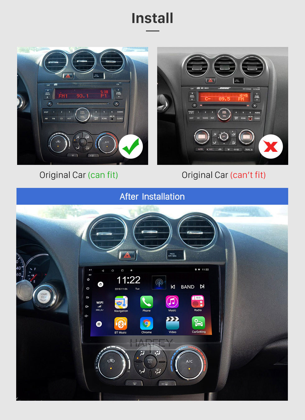 Seicane 9 inch Android 8.1 for Nissan Teana ALTIMA Manual A/C 2008-2012 Radio GPS Navigation System With HD Touchscreen Bluetooth support Carplay DVR Seicane 9 inch Android 8.1 for Nissan Teana ALTIMA Manual A/C 2008-2012 Radio GPS Navigation System With HD Touchscreen Bluetooth support Carplay DVR