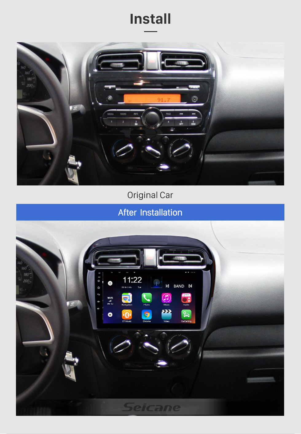 Seicane 2012 2013 2014 2015 2016 Mitsubishi Mirage 9 polegada Android 8.1 Rádio Do Carro Sistema de Navegação GPS com 1024 * 600 HD Touchscreen Bluetooth música USB WIFI FM Controle de Volante apoio DVR OBD Seicane 2012 2013 2014 2015 2016 Mitsubishi Mirage 9 polegada Android 8.1 Rádio Do Carro Sistema de Navegação GPS com 1024 * 600 HD Touchscreen Bluetooth música USB WIFI FM Controle de Volante apoio DVR OBD