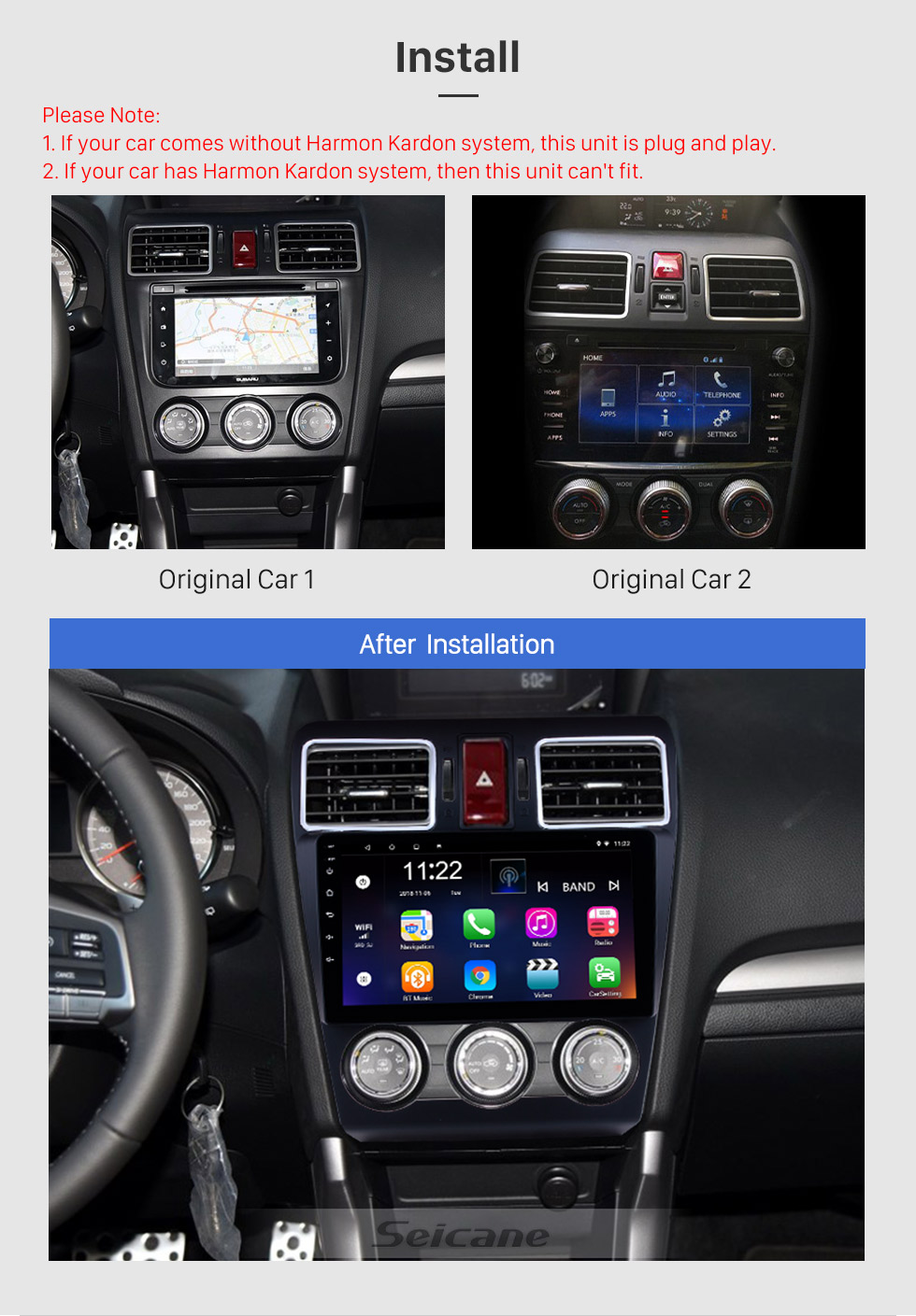 Seicane 9 Inch OEM Android 8.1 Radio Touch Screen Bluetooth GPS Navigation system For 2015 2016 2017 Subaru Forester Support 3G WiFi TPMS DVR OBD II Rear camera USB SD Seicane 9 Inch OEM Android 8.1 Radio Touch Screen Bluetooth GPS Navigation system For 2015 2016 2017 Subaru Forester Support 3G WiFi TPMS DVR OBD II Rear camera USB SD