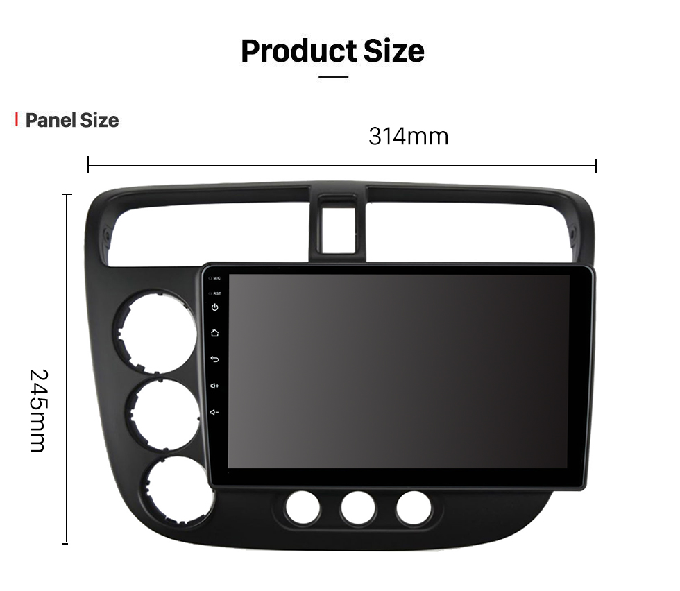 Seicane Para HONDA CIVIC MANUAL AC 2005 Radio Android 13.0 HD Pantalla táctil Sistema de navegación GPS de 9 pulgadas con WIFI Bluetooth Carplay compatible con DVR