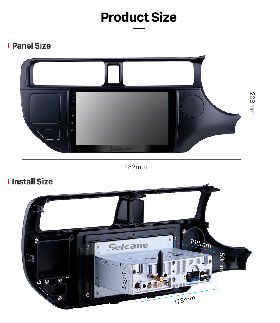 Seicane Android 11.0 de 9 pulgadas para KIA K3 RIO RHD 2012 Radio Sistema de navegación GPS con pantalla táctil HD Bluetooth Carplay compatible con OBD2