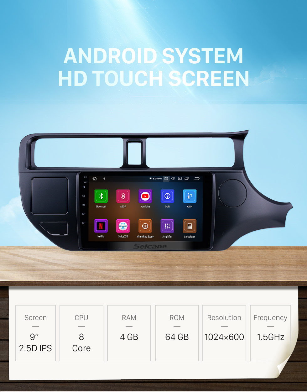 Seicane 9 Zoll Android 11.0 Für KIA K3 RIO RHD 2012 Radio GPS Navigationssystem mit HD Touchscreen Bluetooth Carplay Unterstützung OBD2