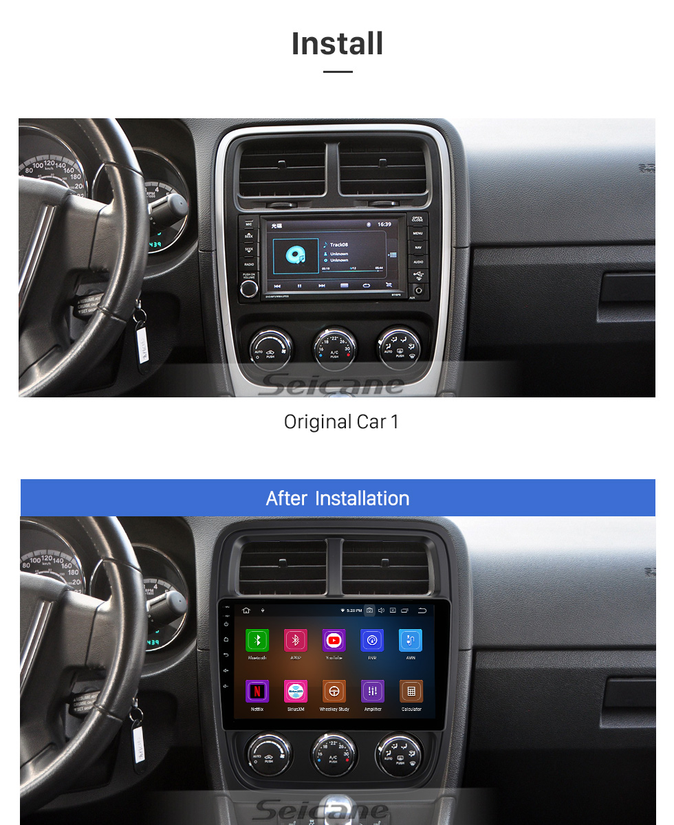 Seicane Para 2001 2002-2005 Mitsubishi Airtrek / Outlander Radio 10,1 polegadas Android 11.0 HD Touchscreen Bluetooth com sistema de navegação GPS Suporte Carplay Câmera de backup