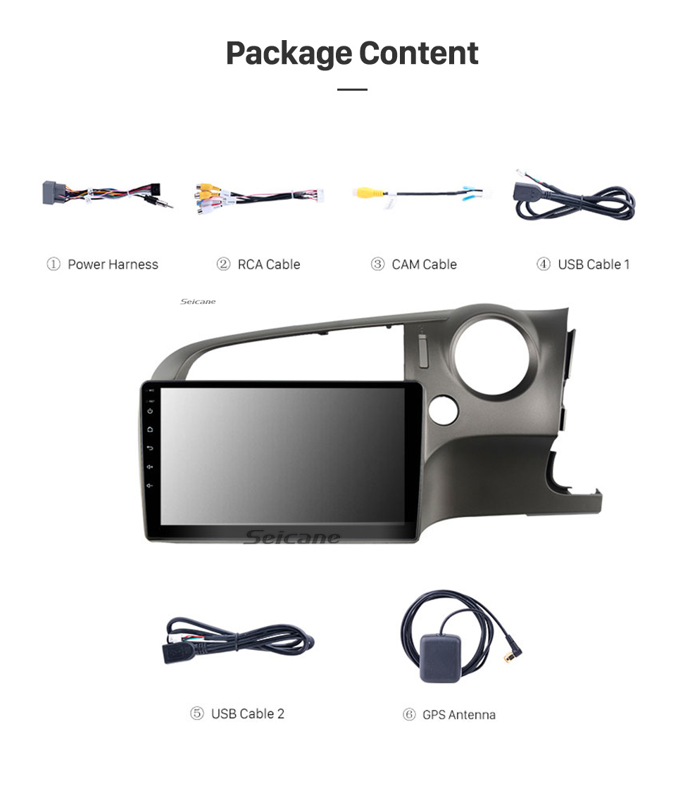 Seicane 9-дюймовый сенсорный экран HD для 2006-2013 Honda Stream Авторадио, автомобильный радиоприемник, DVD-плеер, автомобильная стереосистема, поддержка изображения в картинке