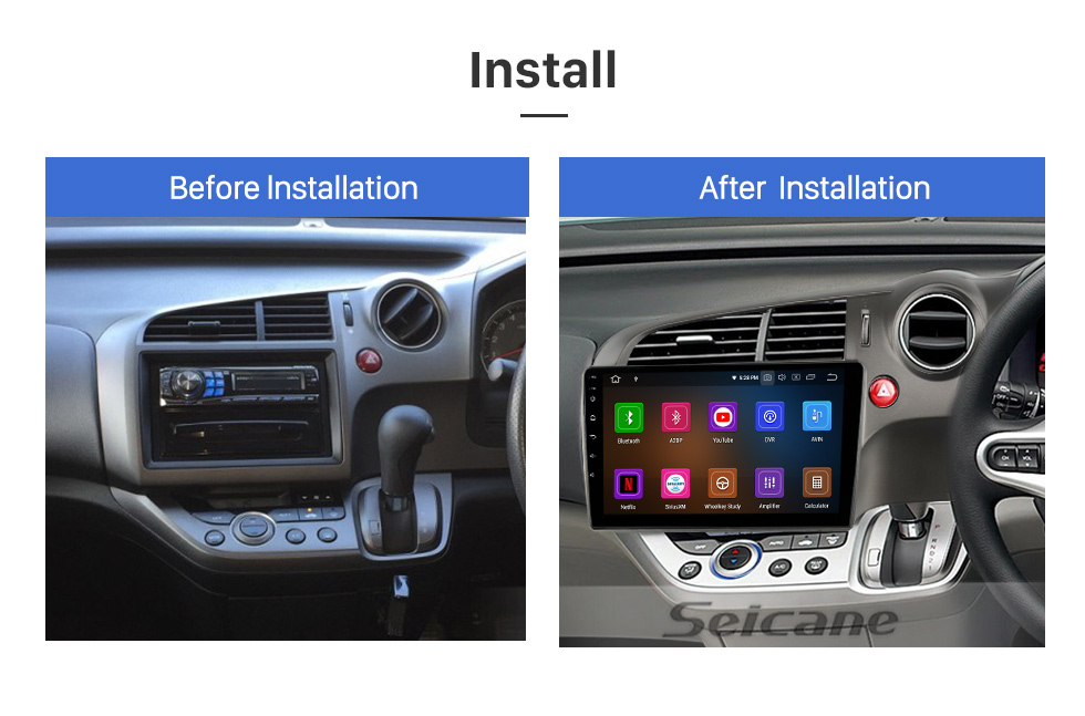 Seicane 9-дюймовый Android 11.0 для 2012-2014 TOYOTA PRIUS C Стереосистема GPS-навигации с Bluetooth OBD2 DVR HD с сенсорным экраном Камера заднего вида