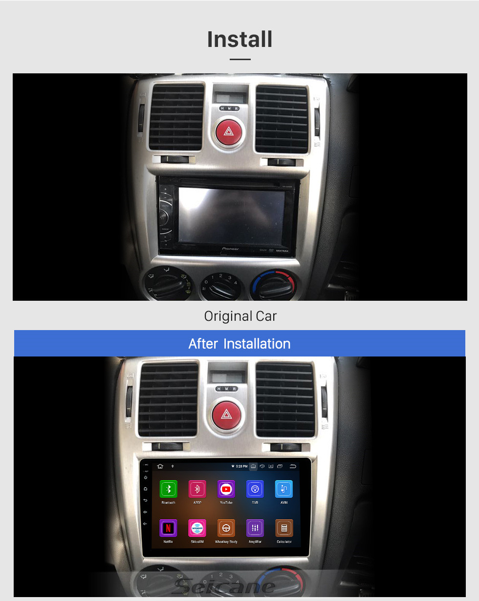 Seicane 9 Zoll Android 13.0 Für HYUNDAI GETZ LHD 2004-2006 Radio GPS Navigationssystem mit HD Touchscreen Bluetooth Carplay Unterstützung OBD2