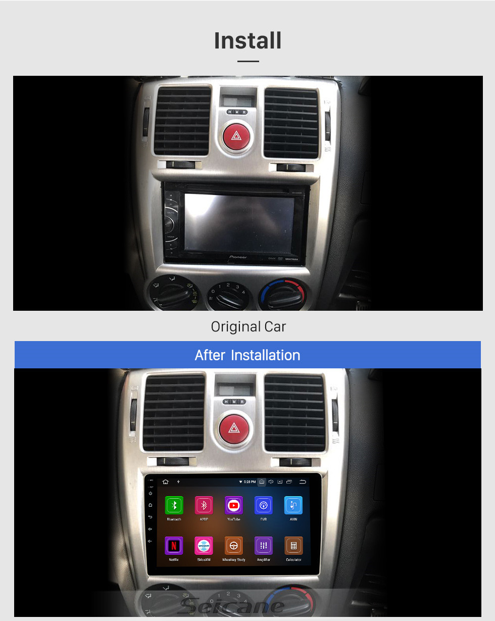 Seicane 9 inch Android 13.0 For HYUNDAI GETZ LHD 2004-2006 Radio GPS Navigation System with HD Touchscreen Bluetooth Carplay support OBD2