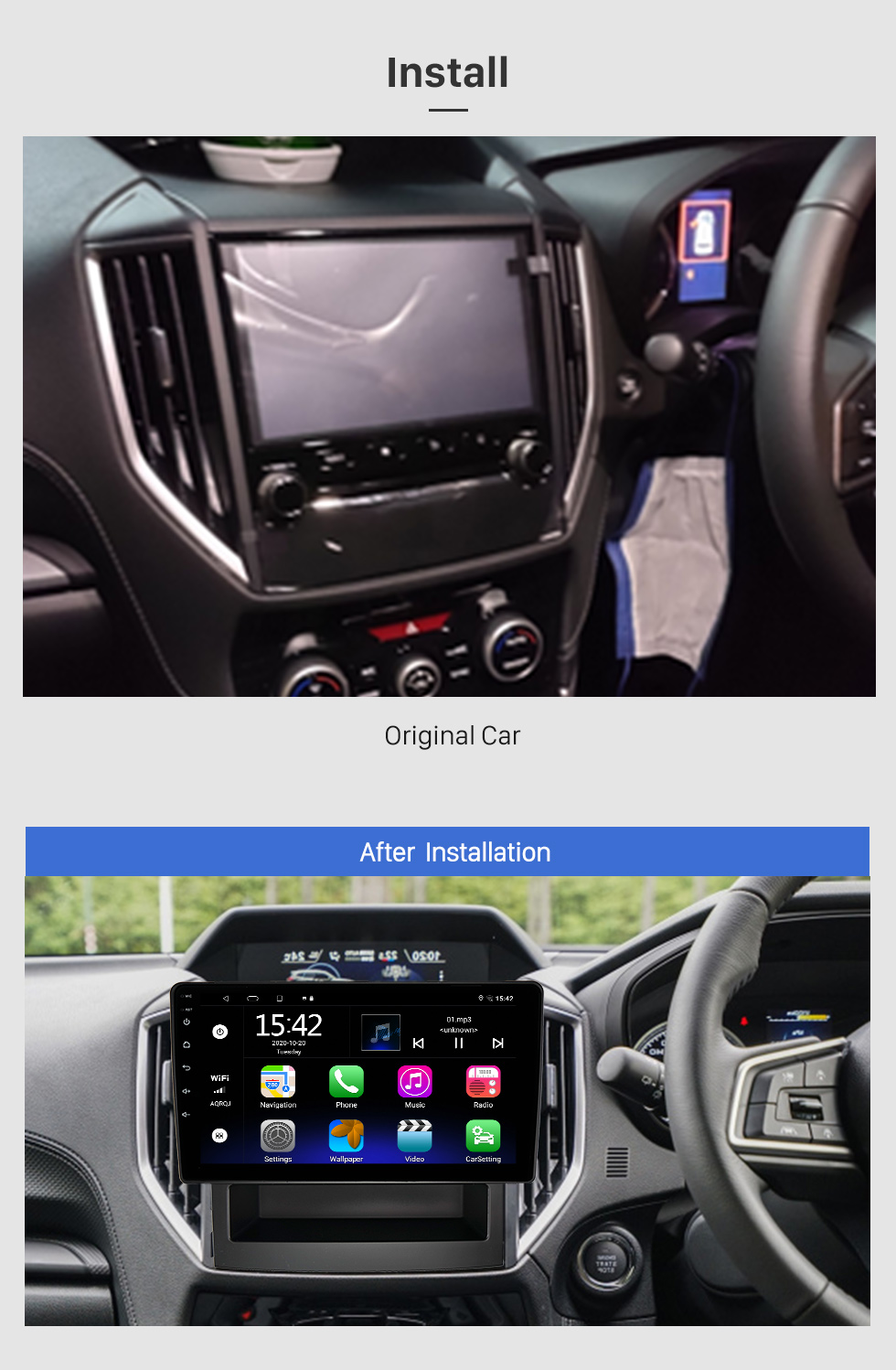 Seicane Android 10.0 HD Сенсорный экран 9 дюймов Для SUBARU IMPREZA FORESTER RHD 2017 2018 2019 2020 Радио GPS-навигационная система с поддержкой Bluetooth Carplay Задняя камера
