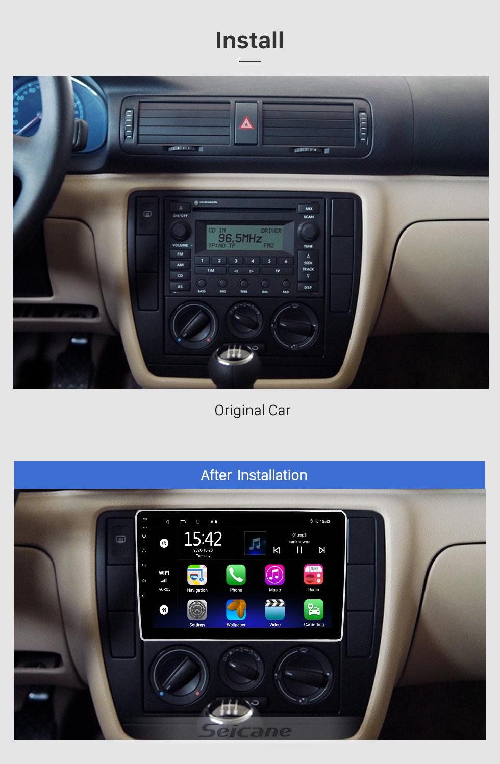 Seicane Para VOLKSWAGEN PASSAT B5 B6 2004-2010 Radio Android 13.0 HD Pantalla táctil Sistema de navegación GPS de 9 pulgadas con WIFI Bluetooth compatible con Carplay DVR Seicane Para VOLKSWAGEN PASSAT B5 B6 2004-2010 Radio Android 13.0 HD Pantalla táctil Sistema de navegación GPS de 9 pulgadas con WIFI Bluetooth compatible con Carplay DVR