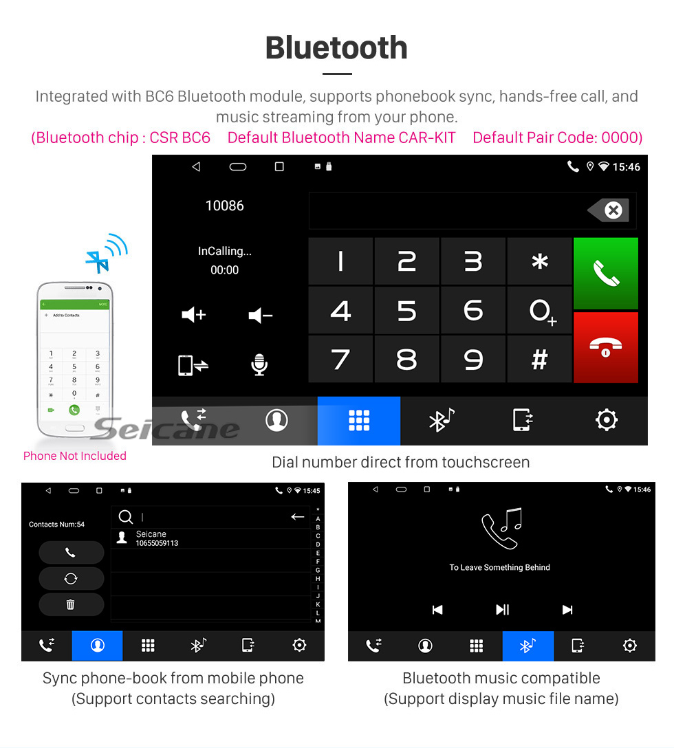 Seicane 9 pouces Android 10.0 pour VOLKSWAGEN BORA / GOLF 2004-2007 Système de navigation radio GPS avec écran tactile HD Prise en charge Bluetooth Carplay OBD2