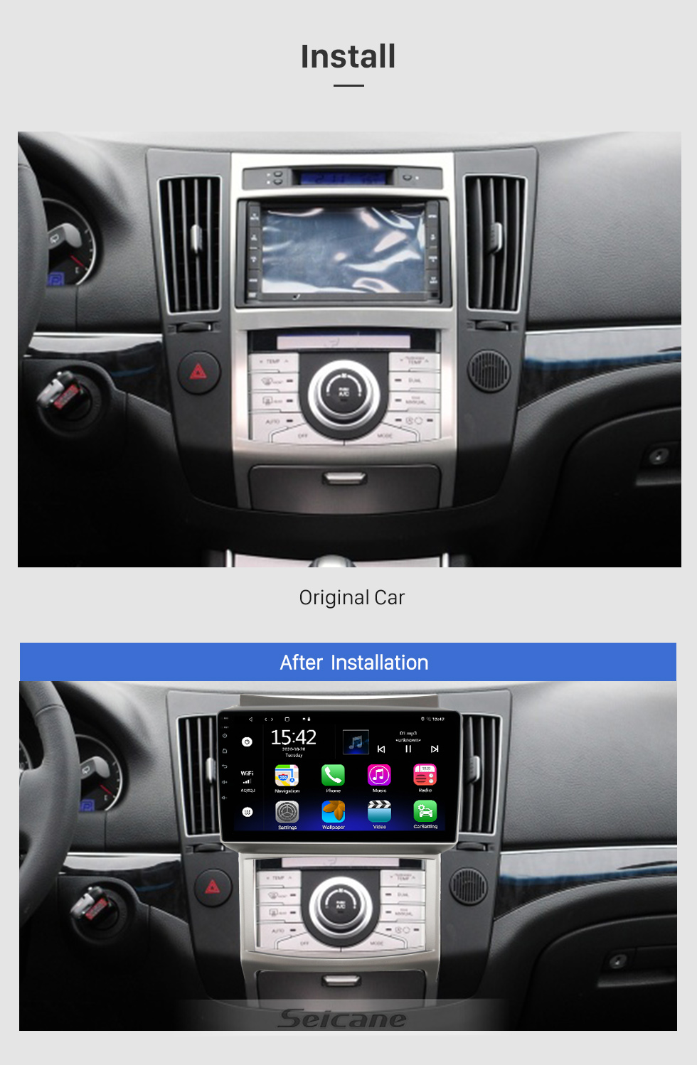 Seicane Android 10.0 HD Touchscreen de 10,1 polegadas para 2020 MITSUBISHI PAJERO SPORT Rádio Sistema de navegação GPS com suporte para Bluetooth Câmera traseira Carplay