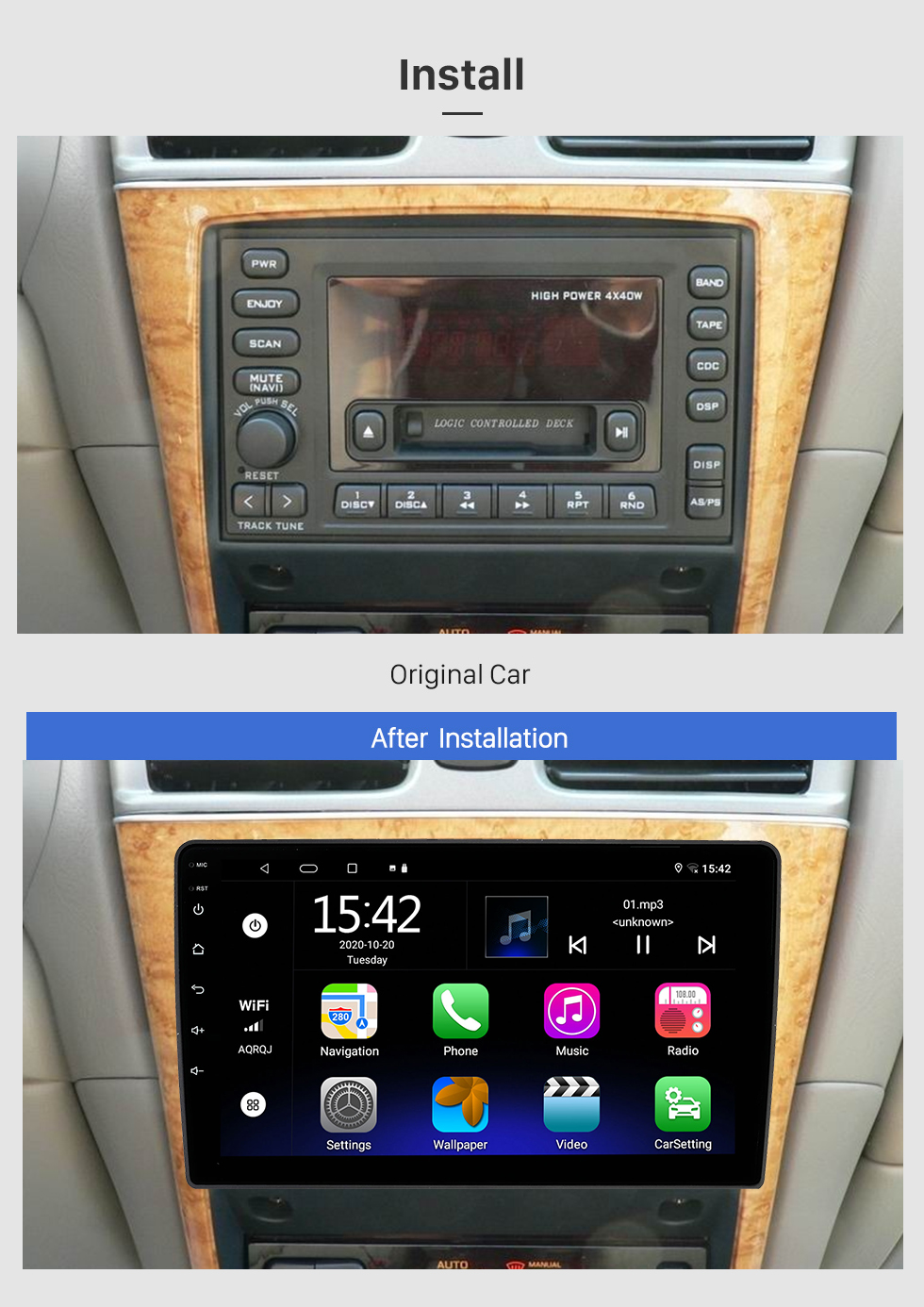Seicane 9 Zoll Android 10.0 für NISSAN SUNNY 2004-2010 Radio GPS Navigationssystem mit HD Touchscreen Bluetooth Unterstützung Carplay OBD2