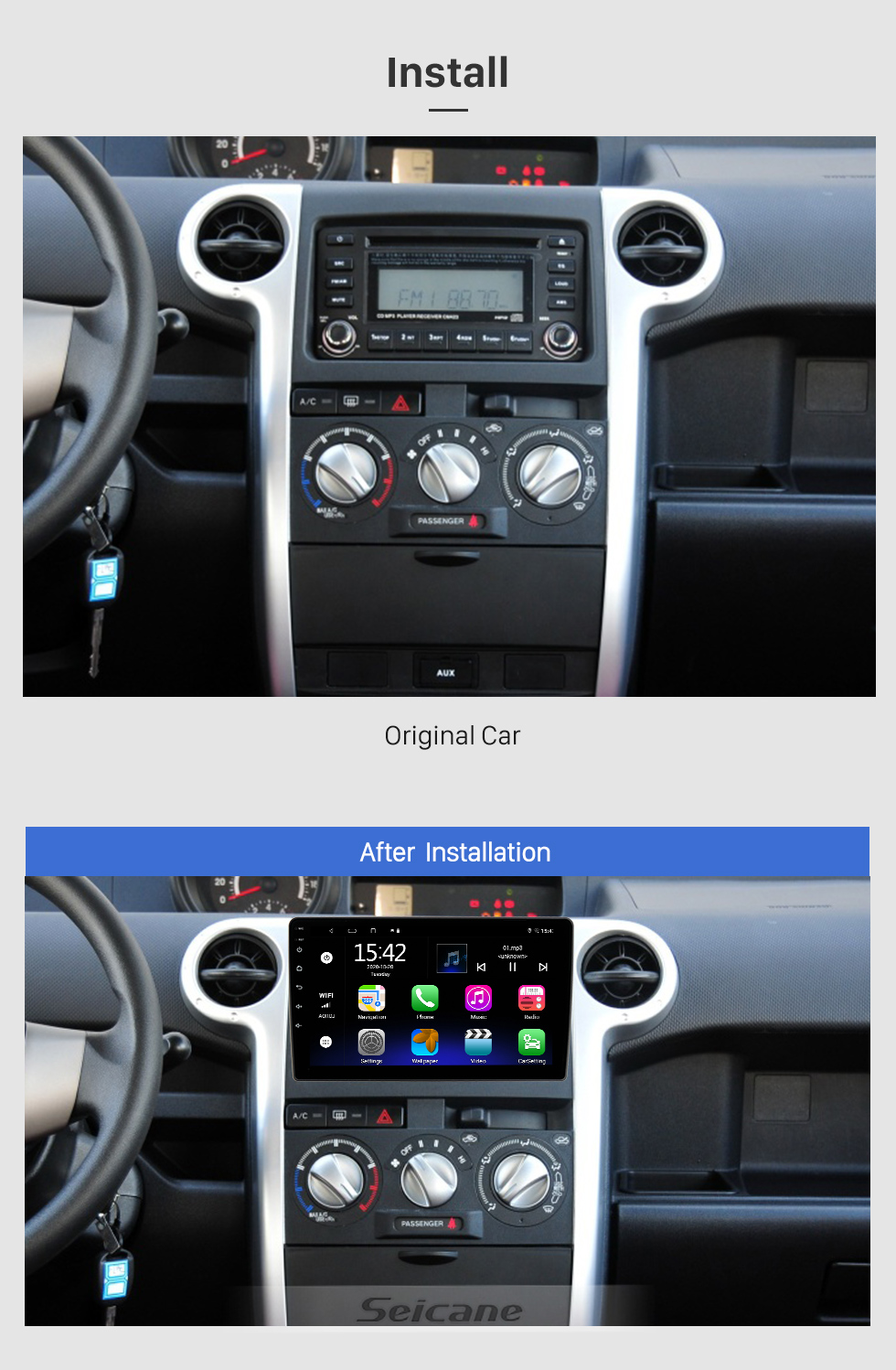 Seicane 9 pouces Android 13.0 pour 2019-2021 TOYOTA SIENTA RHD système de navigation GPS stéréo avec Bluetooth OBD2 DVR HD caméra de recul à écran tactile