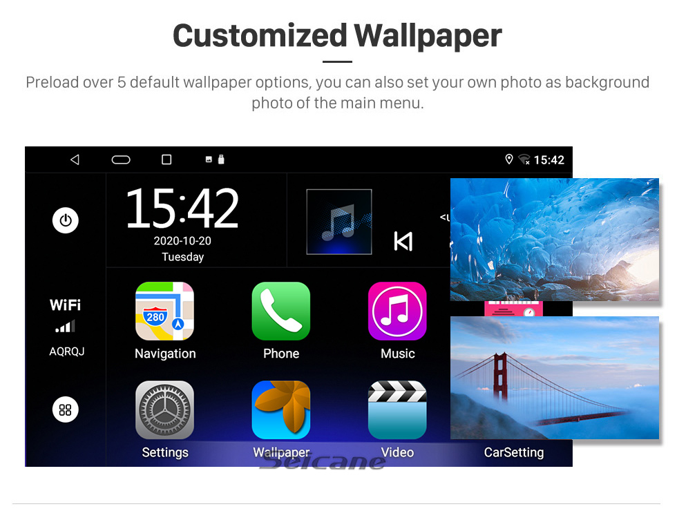 Seicane 9-дюймовый Android 10.0 для GREAT WALL M2 2010-2013 Радио GPS-навигационная система с сенсорным экраном HD Поддержка Bluetooth Carplay OBD2
