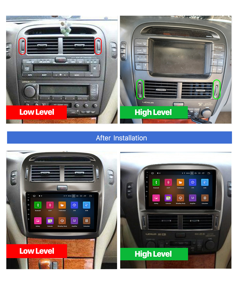 Seicane 9 pulgadas Android 13.0 para LEXUS LS430 2001-2006 Radio Sistema de navegación GPS con pantalla táctil HD Bluetooth Carplay compatible con OBD2