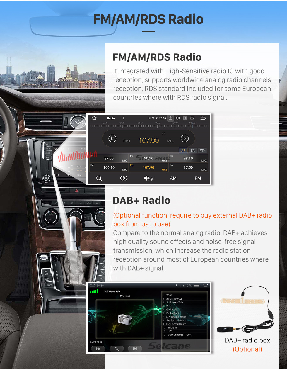 Seicane 9 pulgadas Android 13.0 para LEXUS LS430 2001-2006 Radio Sistema de navegación GPS con pantalla táctil HD Bluetooth Carplay compatible con OBD2