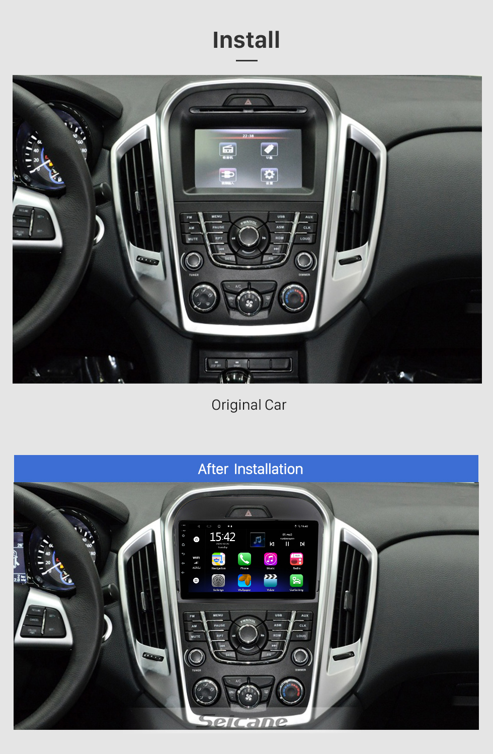 Seicane Android 10.0 HD Touchscreen de 9 polegadas para IKCO DENA LHD 2011+ Sistema de navegação por rádio GPS com suporte para Bluetooth Câmera traseira Carplay
