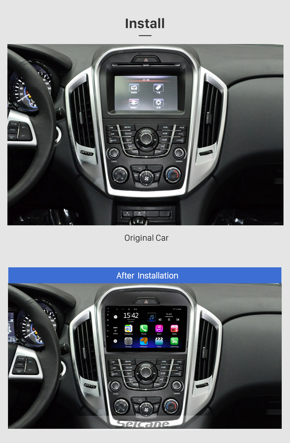 Seicane Android 10.0 HD Écran tactile 9 pouces pour IKCO DENA LHD 2011+ Radio Système de navigation GPS avec prise en charge Bluetooth Caméra arrière Carplay