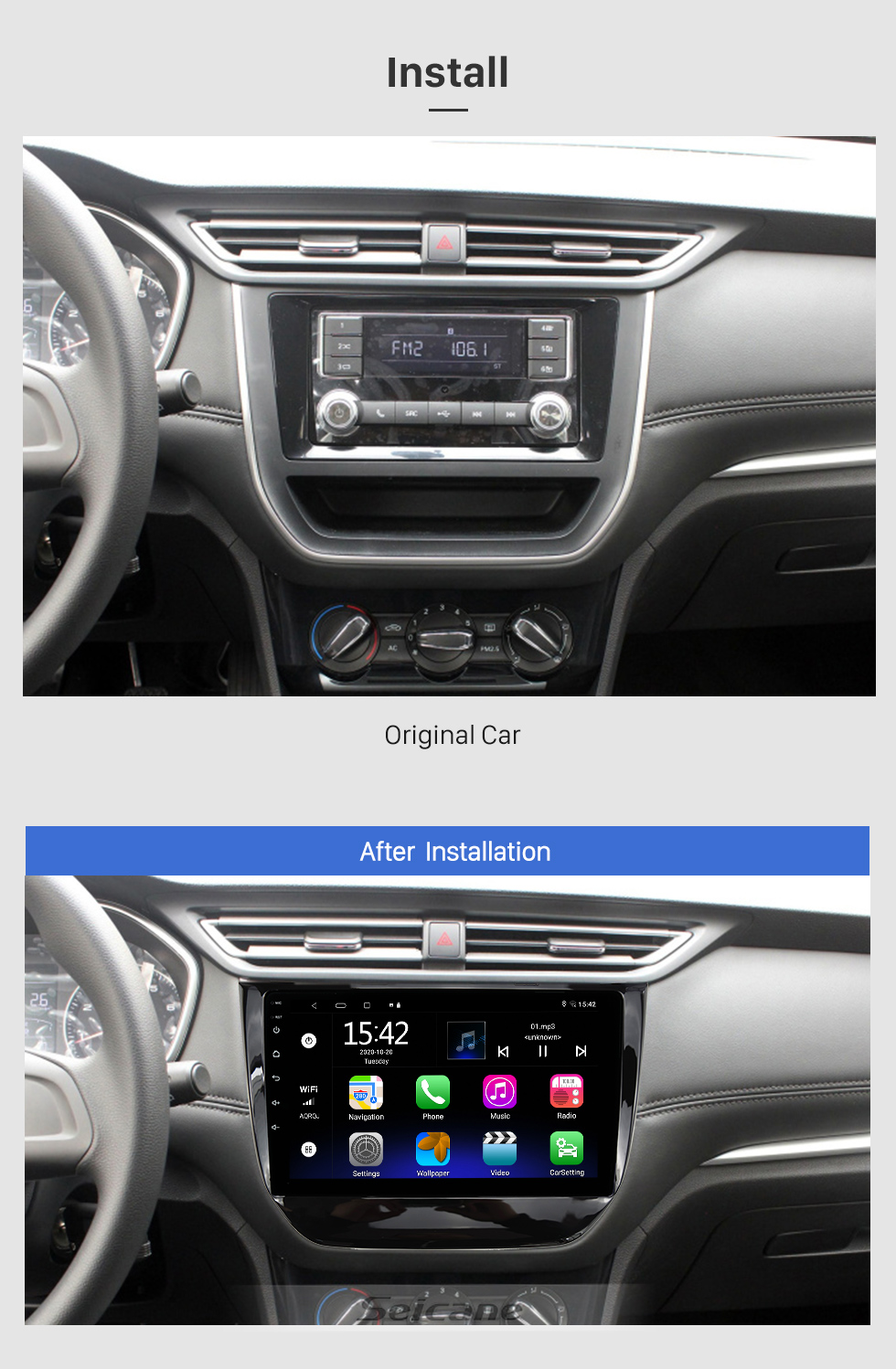 Seicane 9 Zoll Android 10.0 für ROEWE RX3 LOW END 2018 Radio GPS Navigationssystem Mit HD Touchscreen Bluetooth Unterstützung Carplay OBD2