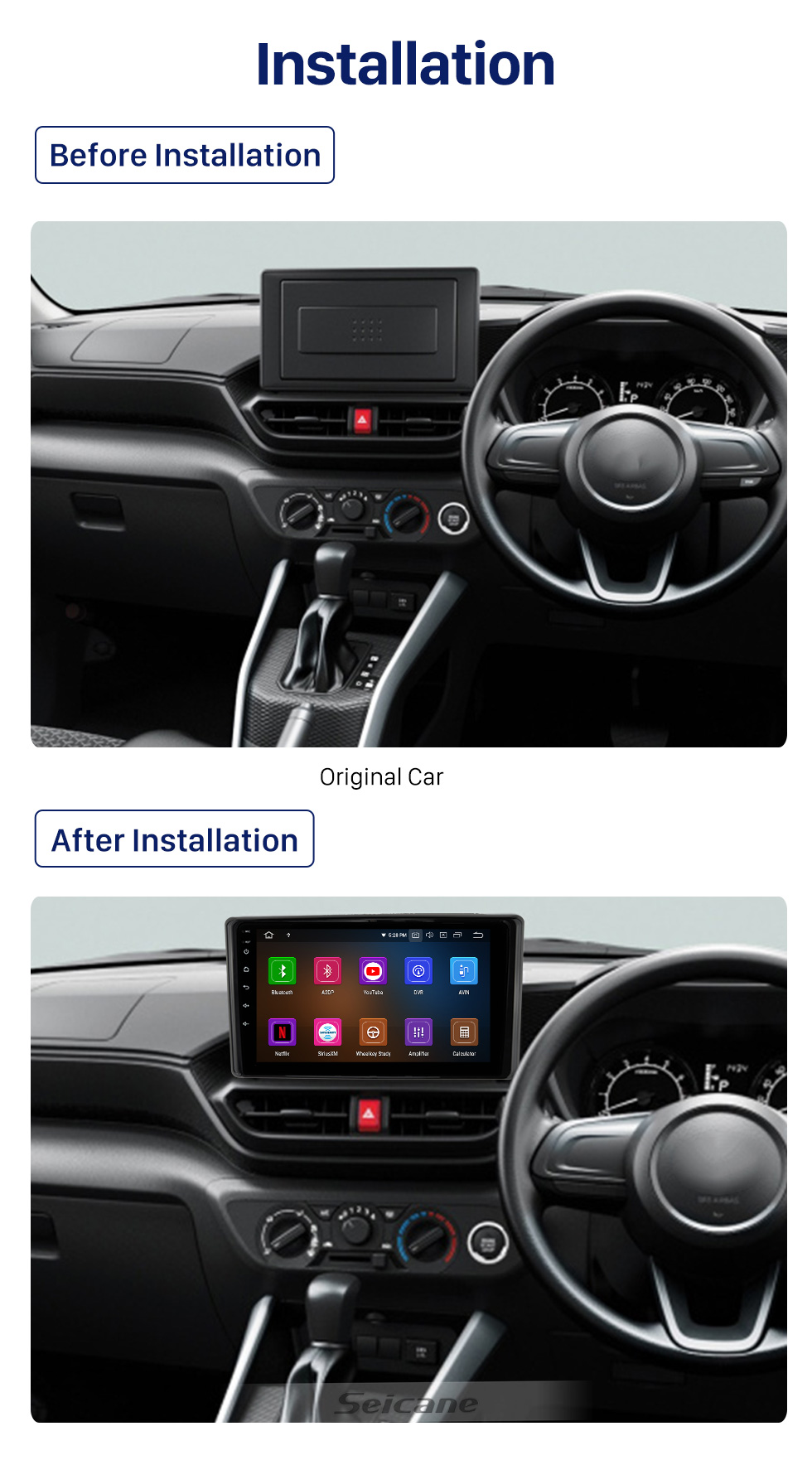 Seicane 10.1 pulgadas Android 10.0 para TOYOTA RAIZE 2020 Radio Sistema de navegación GPS con pantalla táctil HD Soporte Bluetooth Carplay OBD2 Seicane 10.1 pulgadas Android 10.0 para TOYOTA RAIZE 2020 Radio Sistema de navegación GPS con pantalla táctil HD Soporte Bluetooth Carplay OBD2
