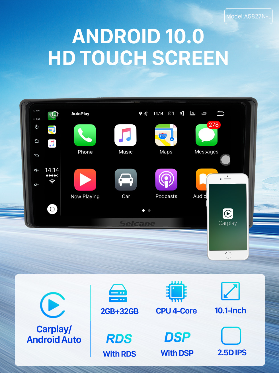 Seicane 10.1 pulgadas Android 10.0 para TOYOTA RAIZE 2020 Radio Sistema de navegación GPS con pantalla táctil HD Soporte Bluetooth Carplay OBD2 Seicane 10.1 pulgadas Android 10.0 para TOYOTA RAIZE 2020 Radio Sistema de navegación GPS con pantalla táctil HD Soporte Bluetooth Carplay OBD2