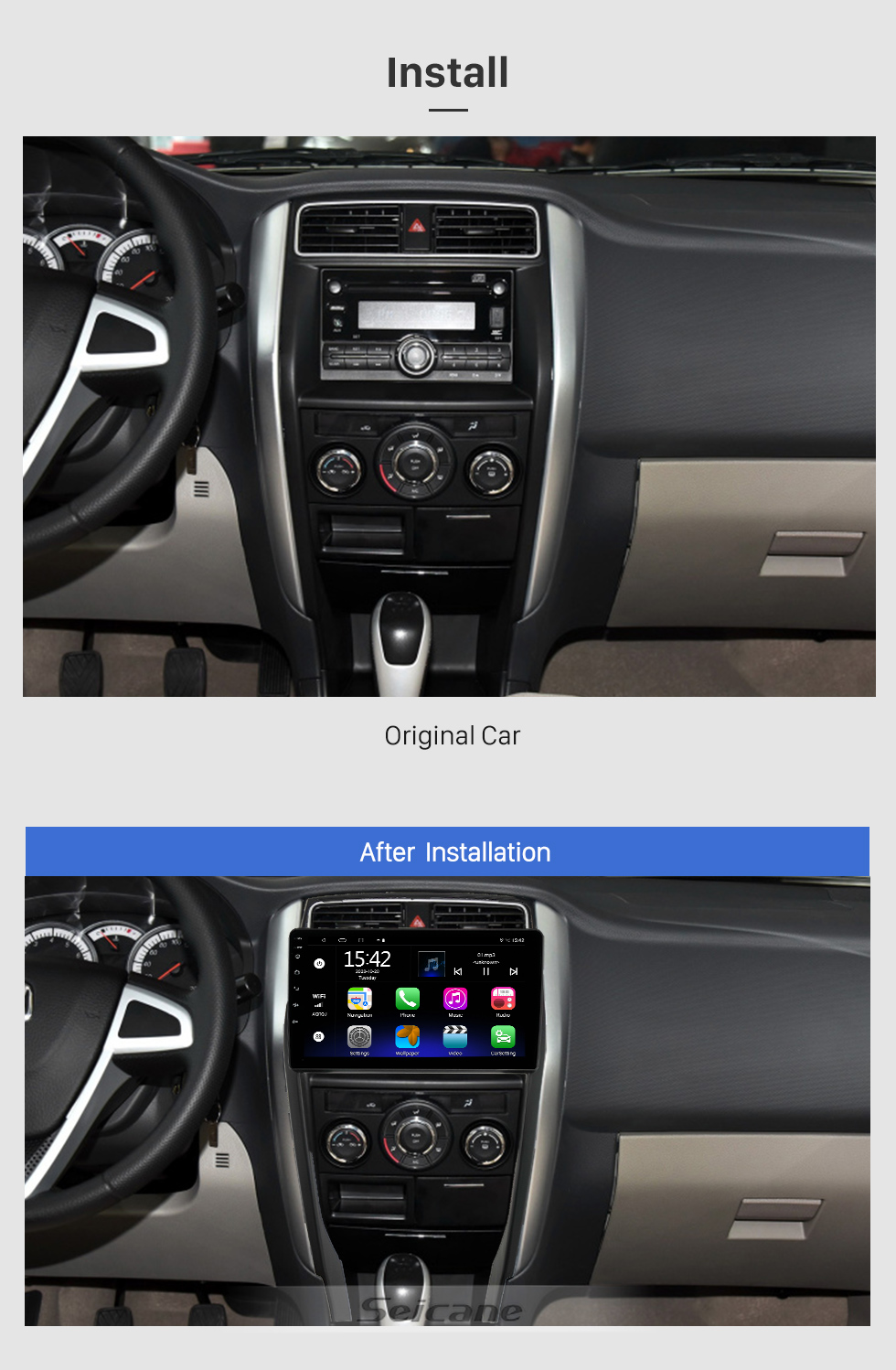 Seicane 9 pouces Android 10.0 pour SUZUKI LIANA A6 2014 2015 Radio Système de navigation GPS avec écran tactile HD Prise en charge Bluetooth Carplay OBD2