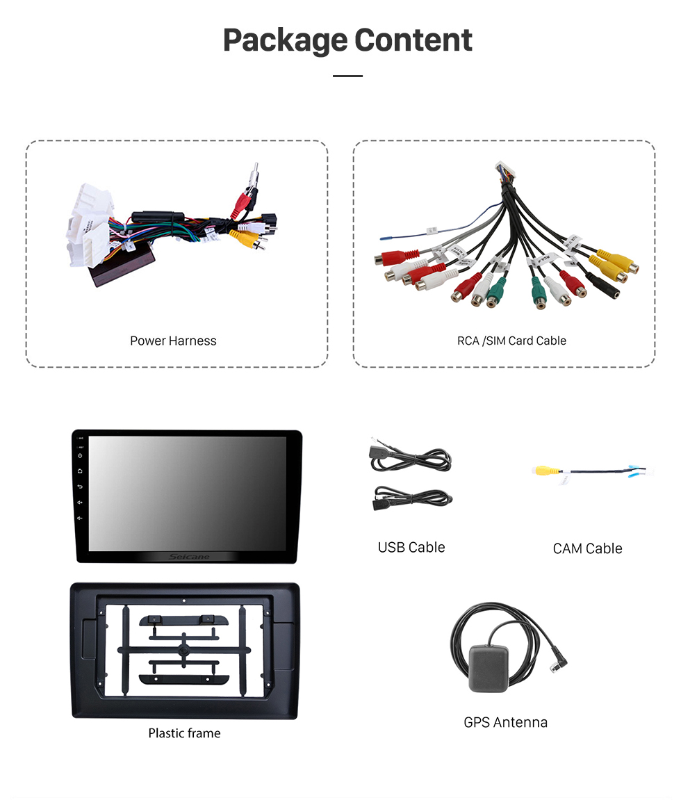 Seicane 9 pulgadas Android 13.0 para TOYOTA COASTER 2013-2015 Radio Sistema de navegación GPS con pantalla táctil HD Soporte Bluetooth Carplay OBD2