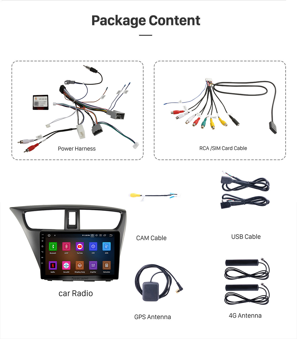Seicane Für HONDA CIVIC LHD EUROPEAN VERSION 2012 Radio Android 13.0 HD Touchscreen 9 Zoll GPS Navigationssystem mit WIFI Bluetooth Unterstützung Carplay DVR Seicane Für HONDA CIVIC LHD EUROPEAN VERSION 2012 Radio Android 13.0 HD Touchscreen 9 Zoll GPS Navigationssystem mit WIFI Bluetooth Unterstützung Carplay DVR