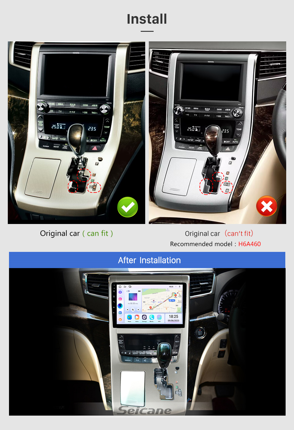 Seicane HD Touchscreen 10.1 inch Android 13.0 For TOYOTA ALPHARD RHD 2008 Radio GPS Navigation System Bluetooth Carplay support Backup camera Seicane HD Touchscreen 10.1 inch Android 13.0 For TOYOTA ALPHARD RHD 2008 Radio GPS Navigation System Bluetooth Carplay support Backup camera