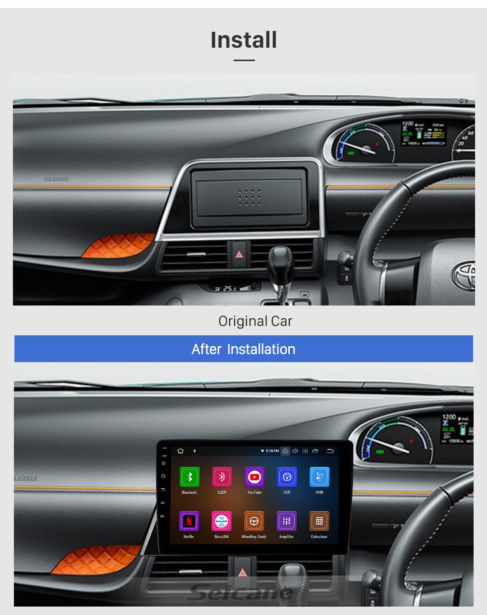 Seicane 10,1-дюймовый Android 11.0 для TOYOTA SIENTA RHD 2019-2021 Радио GPS-навигационная система с сенсорным экраном HD Поддержка Bluetooth Carplay OBD2