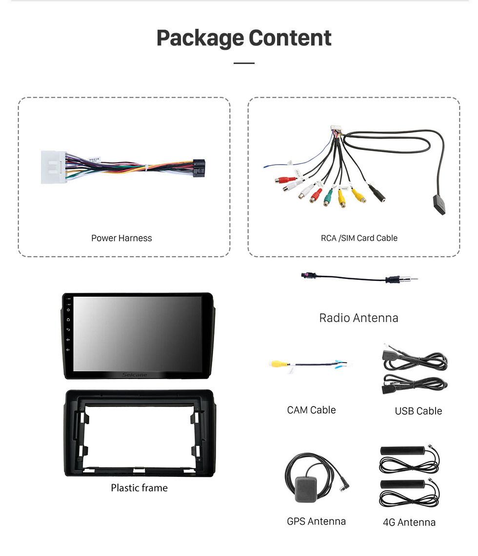 Seicane HD Touchscreen de 9 polegadas Android 11.0 para SSANG YONG REXTON 2002 Sistema de navegação GPS por rádio Bluetooth Suporte para câmera de backup