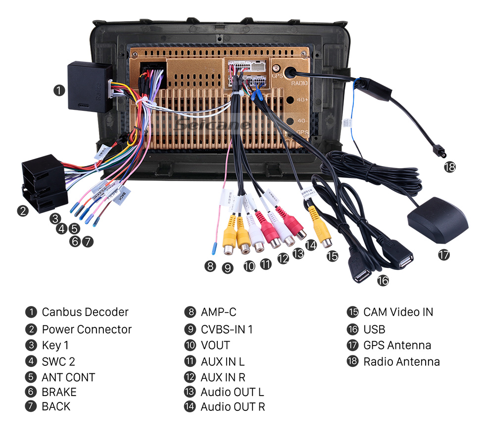 Seicane OEM 10,1-дюймовый Android 10.0 Radio для 2006-2015 TOYOTA LAND CRUISER Bluetooth HD с сенсорным экраном Поддержка GPS-навигации Carplay Задняя камера TPMS