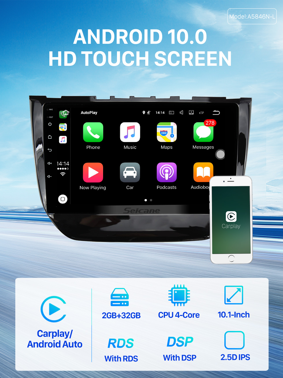 Seicane 9 polegadas Android 10.0 para 2019-2021 TOYOTA SIENTA RHD sistema de navegação GPS estéreo com Bluetooth OBD2 DVR HD tela sensível ao toque câmera retrovisor