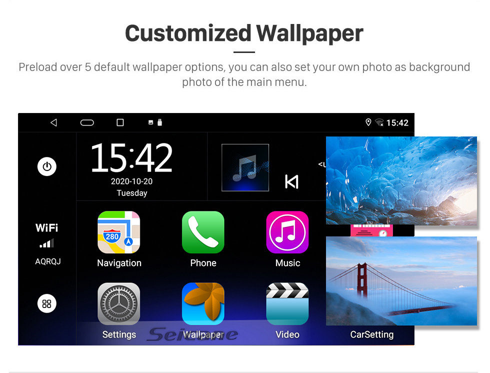 Seicane Android 10.0 pour 2014-2021 Haval H1 Great Wall M4 RHD Radio Système de navigation GPS Écran tactile HD de 10,1 pouces avec prise en charge Bluetooth Caméra arrière Carplay DVR