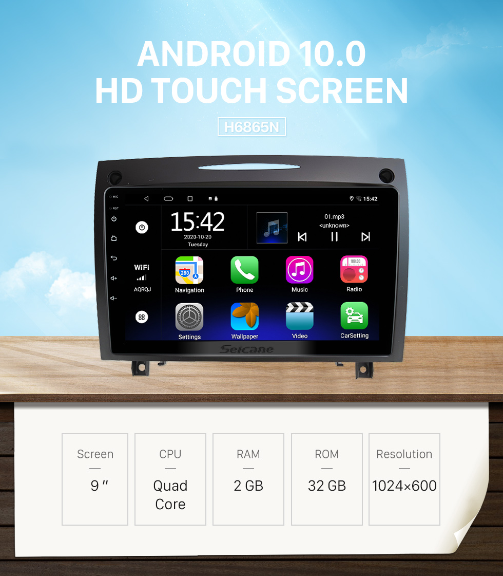 Seicane Android 10.0 Car Radio GPS navigation system for BENZ SLK 2004-2012 with Bluetooth Touch Screen Mirror link USB WIFI support HD 1080P Video Steering Wheel control Seicane Android 10.0 Car Radio GPS navigation system for BENZ SLK 2004-2012 with Bluetooth Touch Screen Mirror link USB WIFI support HD 1080P Video Steering Wheel control