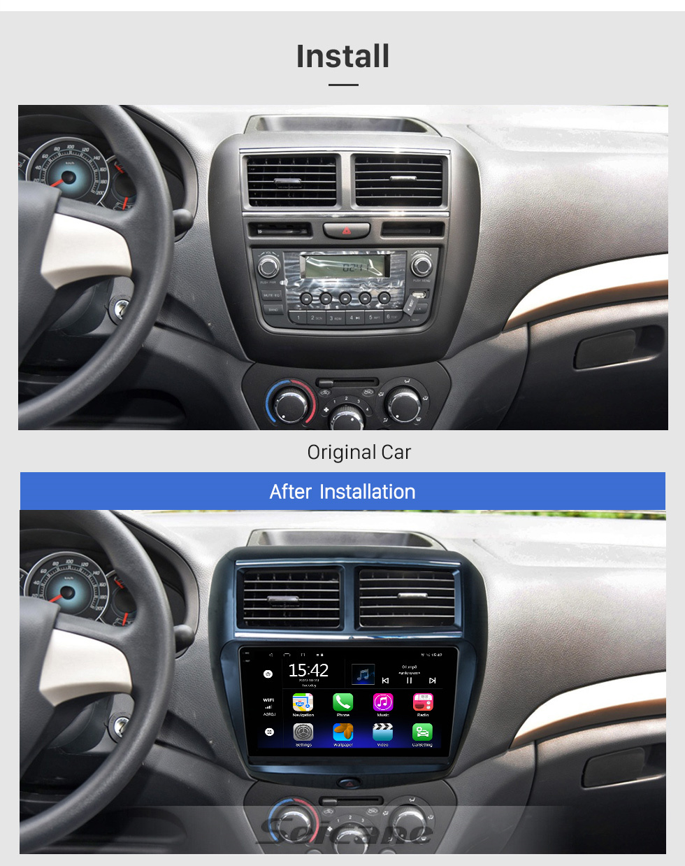Seicane Android 11.0 Für 2012-2015 FAW V5 Radio 9-Zoll-GPS-Navigationssystem mit Bluetooth HD Touchscreen Carplay-Unterstützung SWC