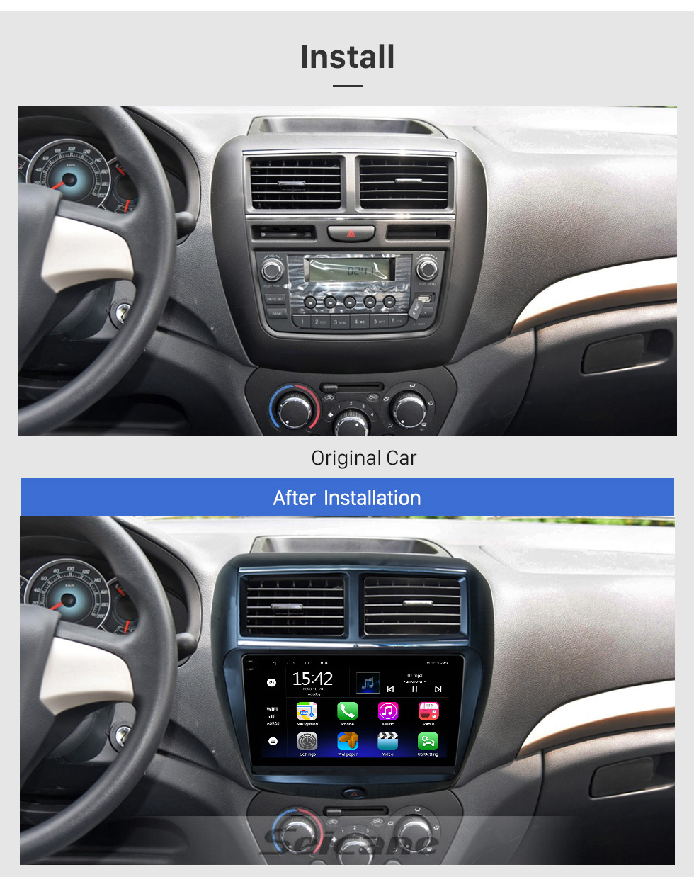 Seicane Android 11.0 Para 2012-2015 FAW V5 Radio Sistema de navegação GPS de 9 polegadas com Bluetooth HD Touchscreen com suporte para SWC