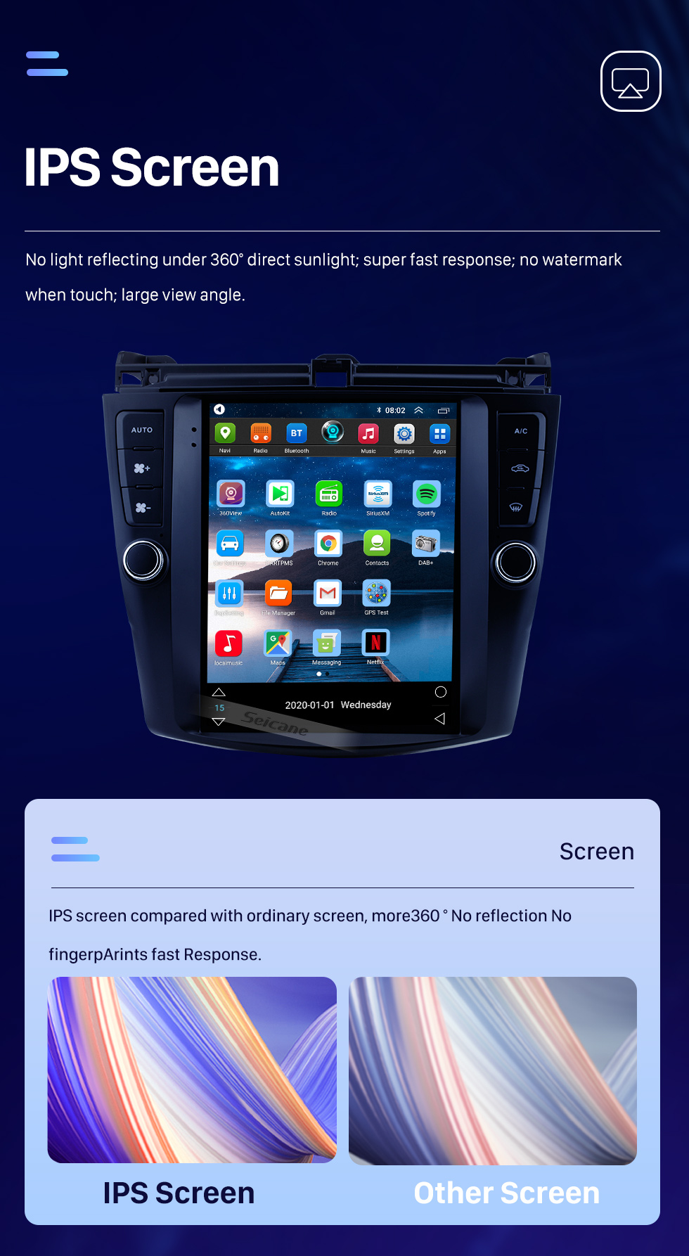 Seicane HD Touchscreen 9.7 inch Android 10.0 Aftermarket GPS Navigation Radio for 2003-2007 Honda Accord 7 with Bluetooth Phone AUX FM Steering Wheel Control support DVD 1080P Video OBD2 Seicane HD Touchscreen 9.7 inch Android 10.0 Aftermarket GPS Navigation Radio for 2003-2007 Honda Accord 7 with Bluetooth Phone AUX FM Steering Wheel Control support DVD 1080P Video OBD2