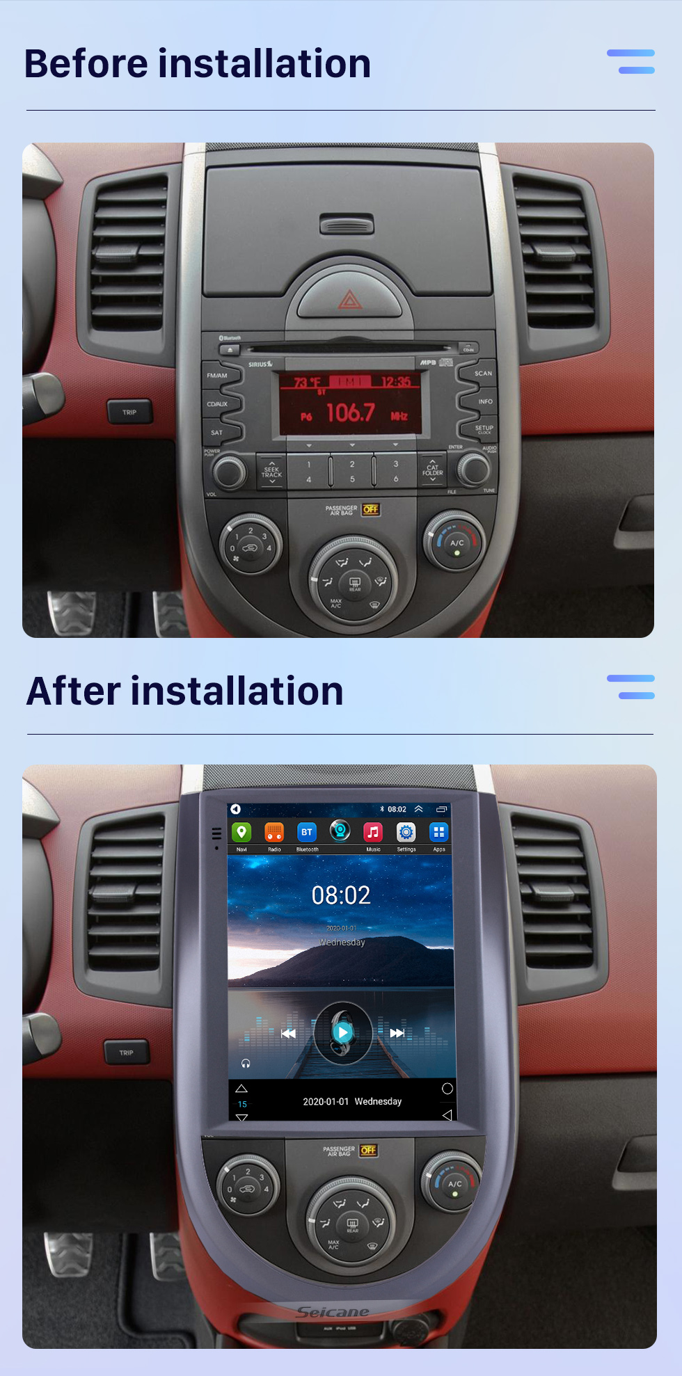 Seicane 2015 Kia Soul 9.7 inch Touchscreen Android 10.0 Multimedia Player Bluetooth GPS Navigation System Wifi FM USB support DVR Steering Wheel Control DVD Player Seicane 2015 Kia Soul 9.7 inch Touchscreen Android 10.0 Multimedia Player Bluetooth GPS Navigation System Wifi FM USB support DVR Steering Wheel Control DVD Player