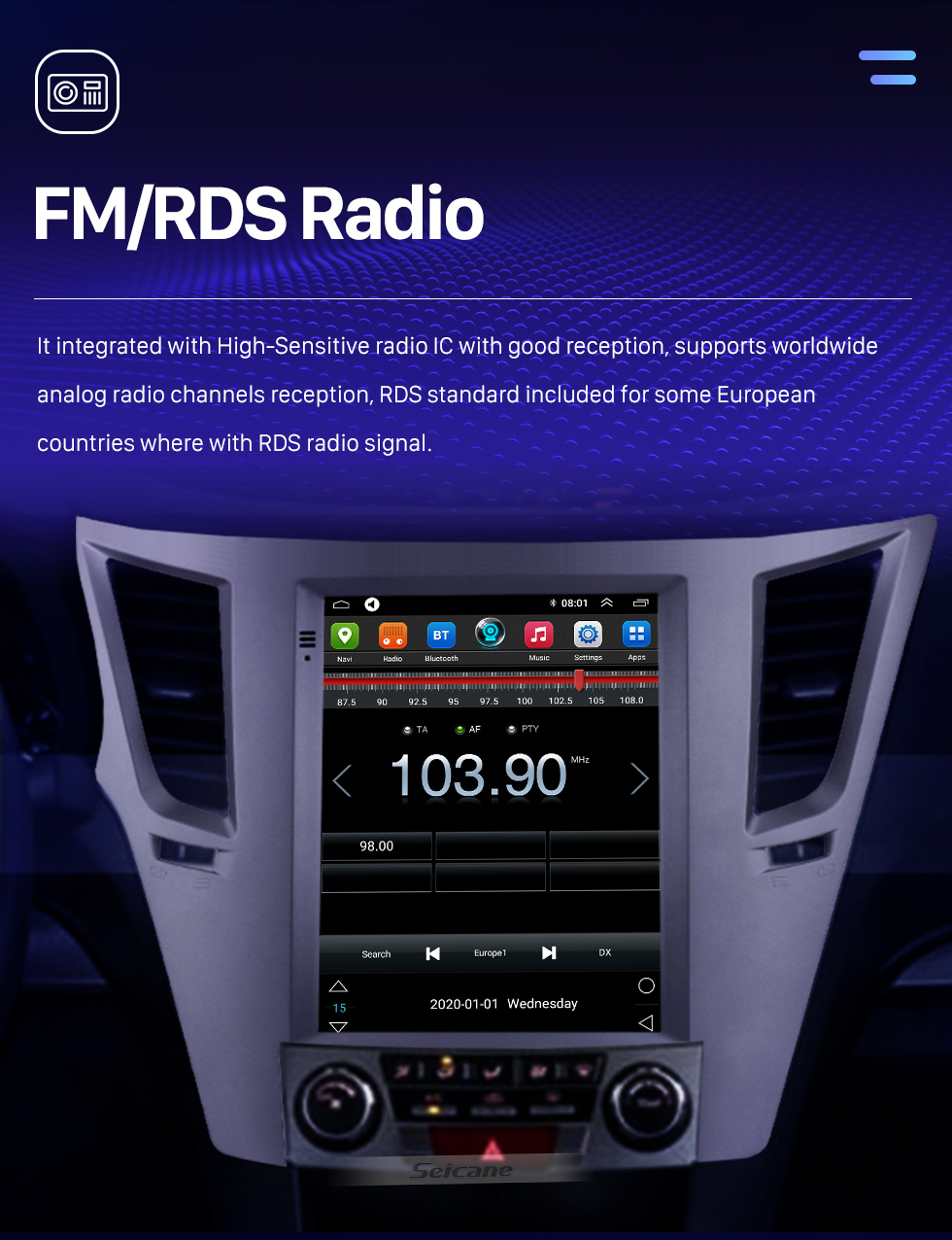 Seicane Aftermarket 9.7 pouces Android 10.0 Radio pour Subaru Outback 2010-2014 Navigation GPS HD Écran Tactile Stéréo Bluetooth USB MP4 Musique Lien Miroir SWC 4G WIFI Seicane Aftermarket 9.7 pouces Android 10.0 Radio pour Subaru Outback 2010-2014 Navigation GPS HD Écran Tactile Stéréo Bluetooth USB MP4 Musique Lien Miroir SWC 4G WIFI