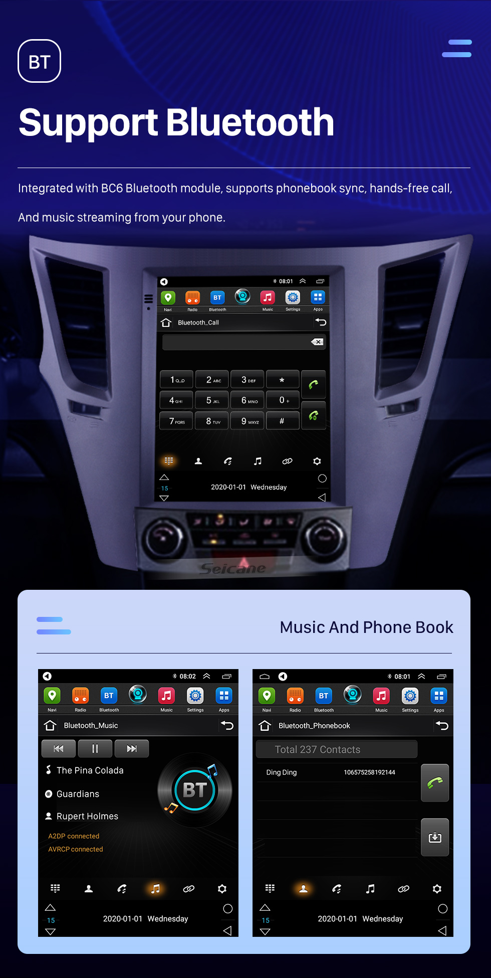 Seicane Aftermarket 9.7 pouces Android 10.0 Radio pour Subaru Outback 2010-2014 Navigation GPS HD Écran Tactile Stéréo Bluetooth USB MP4 Musique Lien Miroir SWC 4G WIFI Seicane Aftermarket 9.7 pouces Android 10.0 Radio pour Subaru Outback 2010-2014 Navigation GPS HD Écran Tactile Stéréo Bluetooth USB MP4 Musique Lien Miroir SWC 4G WIFI